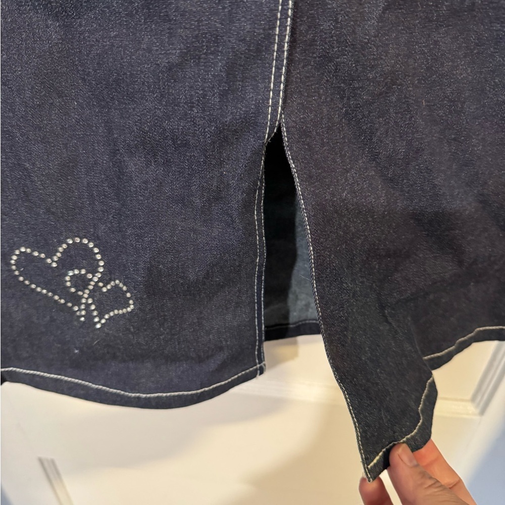 Three Hearts Blue Pencil Skirt Knee-Length Casual - Picture 3 of 7